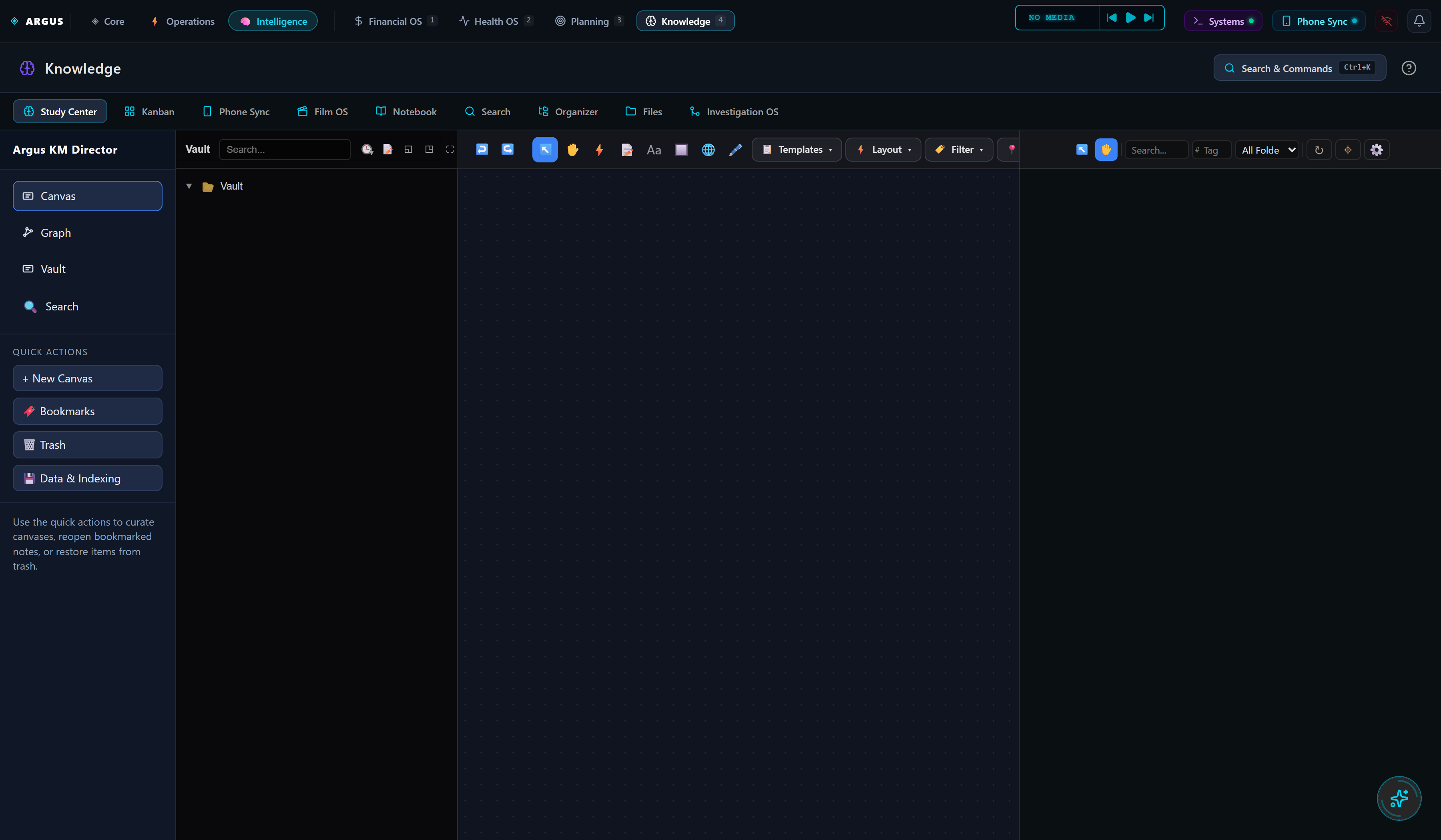 ARGUS Study Center Live UI